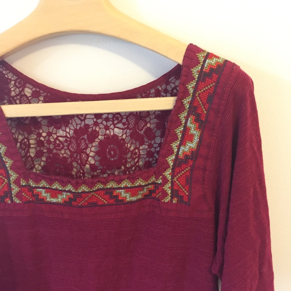 Lucky Brand Southwestern Embroidered Shirt